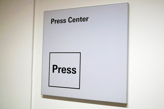 Aussteller können Pressemappen im Pressezentrum der Messegesellschaften auslegen.